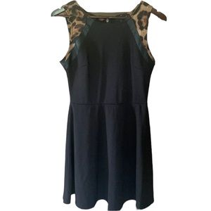 Heart soul leopard animal print black dress